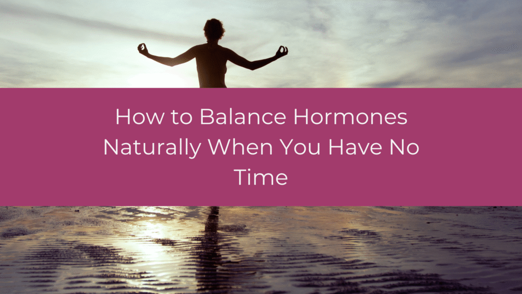 Woman holding balancing yoga pose on a beach, illustrating hormonal balance in women